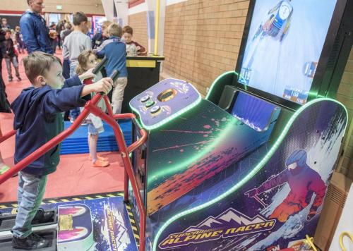 Mile High Arcade game rental event - Kids playing games