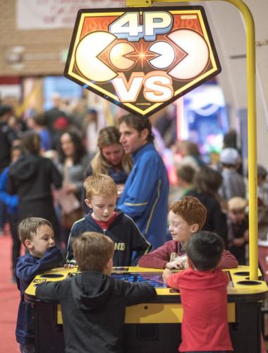 Mile High Arcade game rental event - Kids playing games